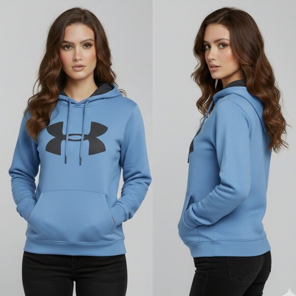 Under Armour Tops - Under Armour Women's Blue Hoodie with Black Logo